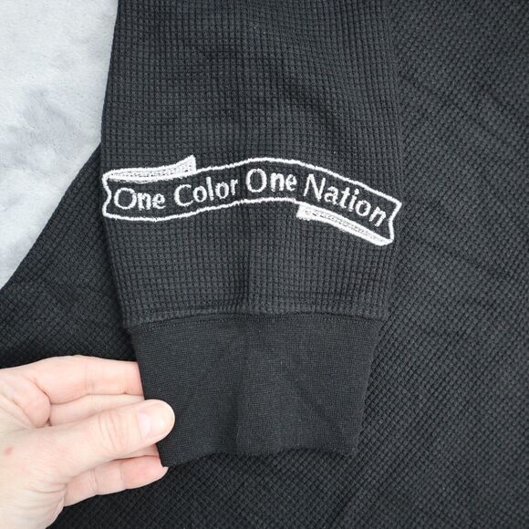 One Color One Nation Sweater Mens 3XL Black Long Sleeve Pullover Waffle Knit - Picture 14 of 16